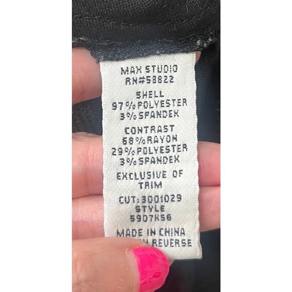 Max Studio Black Stretch Bodycon Dress Classic Minimalist Office Evening Size M - Picture 7 of 8